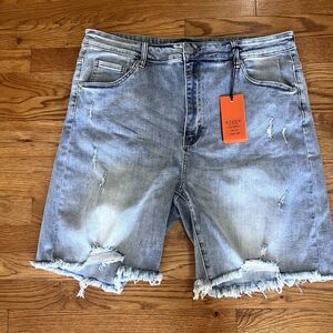 NWT Risen High Rise Distressed Long Shorts 3XL‎